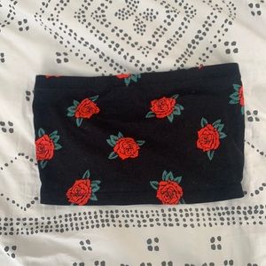 Tube top with roses